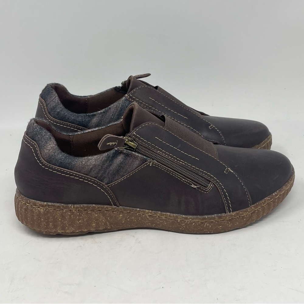 Clarks Caroline Cove Shoes Womens 10 Brown Leather Zip Shootie Casual Comfort